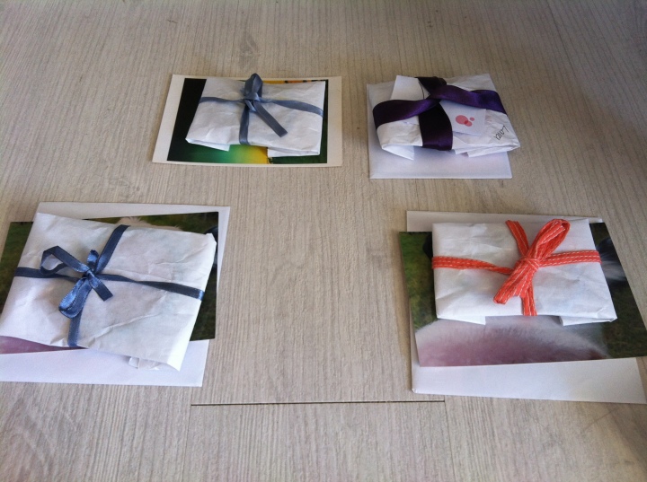 Repurposed packing paper for gift warp