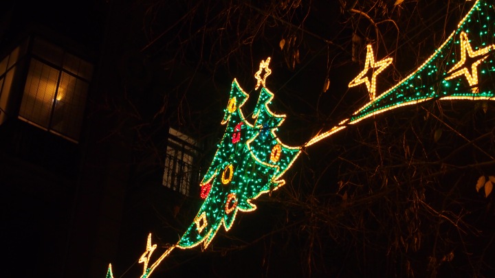 Christmas tree Christmas street lights 
